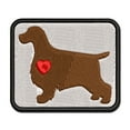 thumbnail image 1 of English Cocker Spaniel Dog with Heart Applique Multi-Color Embroidered Iron-On Patch - 3 Inch Medium, 1 of 5