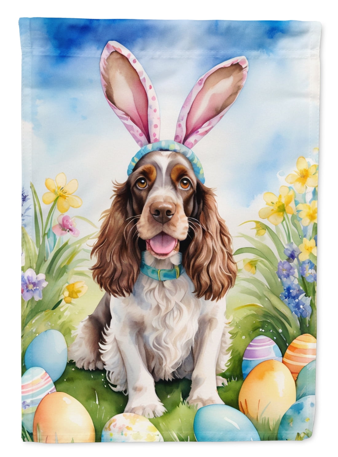 English Cocker Spaniel Easter Egg Hunt Garden Flag