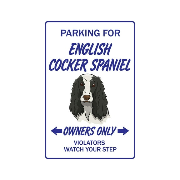 English Cocker Spaniel Novelty Sign | Indoor/Outdoor | Funny Home Décor for Garages, Living Rooms, Bedroom, Offices | SignMission Gift Pet Lover Puppy Animal Sign Wall Plaque Decoration