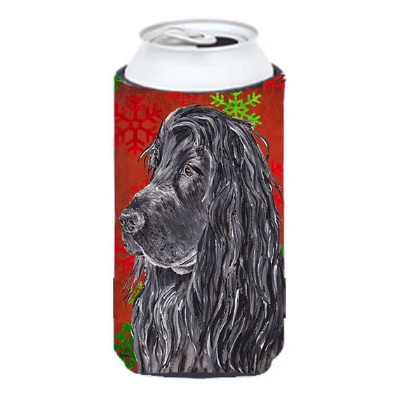 English Cocker Spaniel Red Snowflake Christmas Tall Boy bottle sleeve Hugger - 22 To 24 oz.