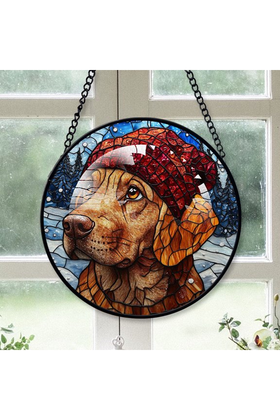 English Cocker Spaniel Xmas Dog Ornament Christmas 2025 - English Cocker Spaniel Dog Christmas Stained Glass SunCatcher for Window, Dog, Christmas Hanging, Xmas Decor,