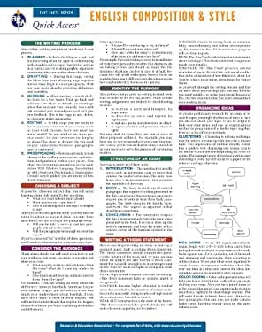 Pre-Owned English Composition and Style - REA's Quick Access Reference ...