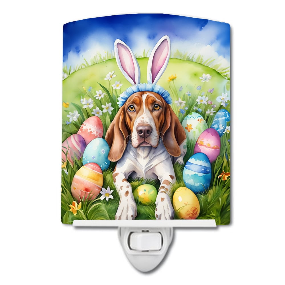 English Coonhound Easter Egg Hunt Ceramic Night Light 4 in x 6 in