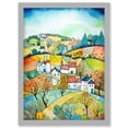 thumbnail image 1 of English Country Rural Landscape Folk Art Watercolour Painting Artwork Framed Wall Art Print A4, 1 of 4