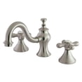 thumbnail image 1 of English Country Widespread Lavatory Faucet with Brass Pop-Up Drain, Satin Nickel, 1 of 1