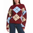 thumbnail image 1 of English Factory womens  Argyle Sweater, l, Red, 1 of 3