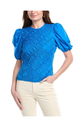 womens Asymmetrical Top, xs, Blue