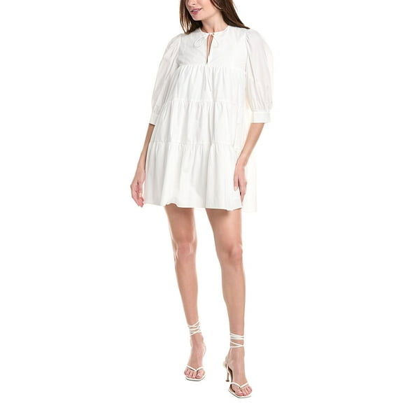English Factory womens  Blouson Sleeve Mini Dress, xs, White