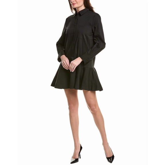 English Factory womens  Collar Flare Shirtdress, xs, Black