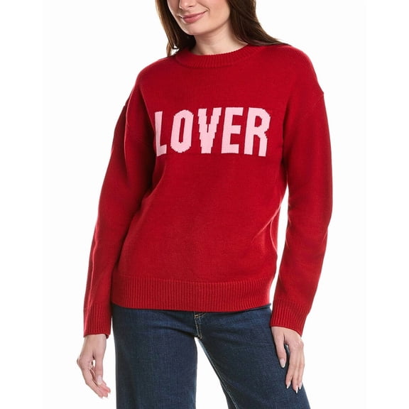 English Factory womens Crewneck Statement Sweater, m, Red