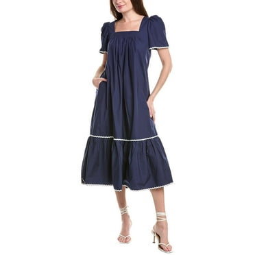 English Factory womens  Ric Rac Midi Dress, s, Blue