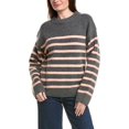 thumbnail image 1 of English Factory womens  Striped Crewneck Sweater, m, Grey, 1 of 3