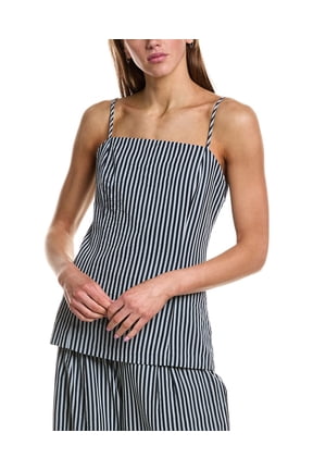 womens Striped Long Top, s, Blue