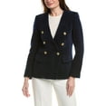 thumbnail image 1 of English Factory womens  Structured Lapelless Textured Jacket, xs, Blue, 1 of 3