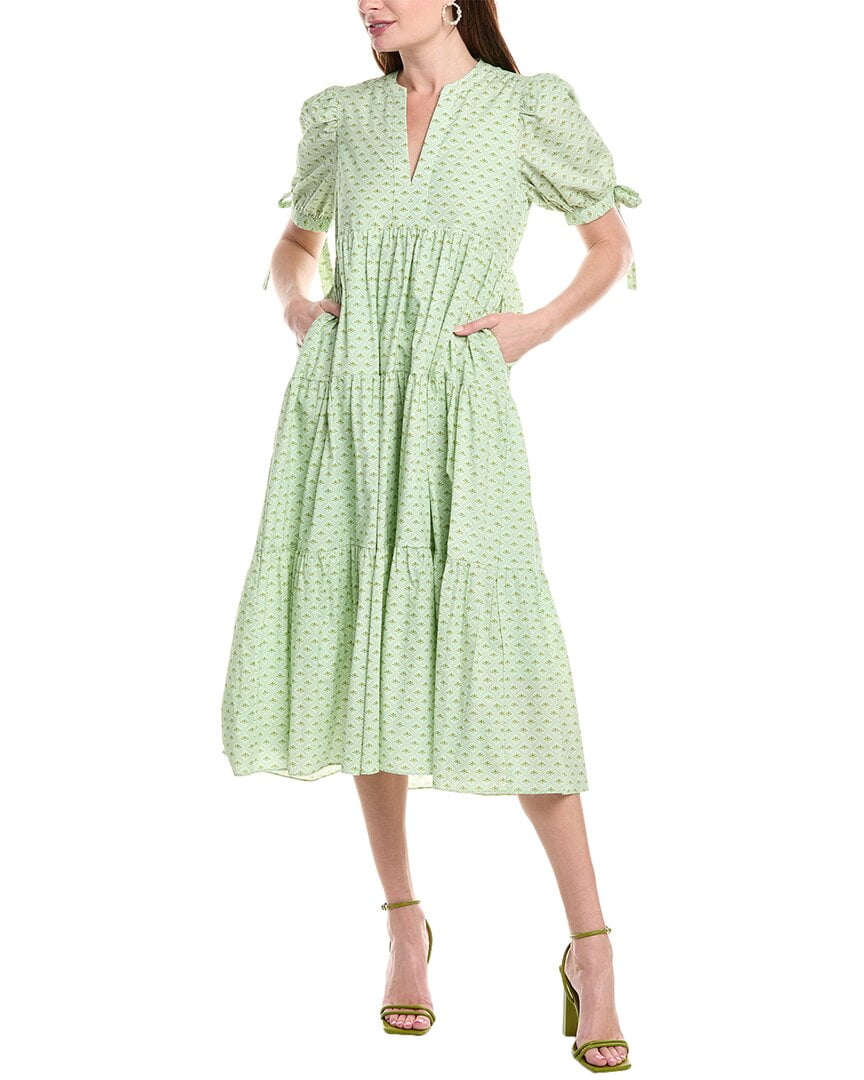 English Factory womens Tiered Midi Dress, s, Green - Walmart.com