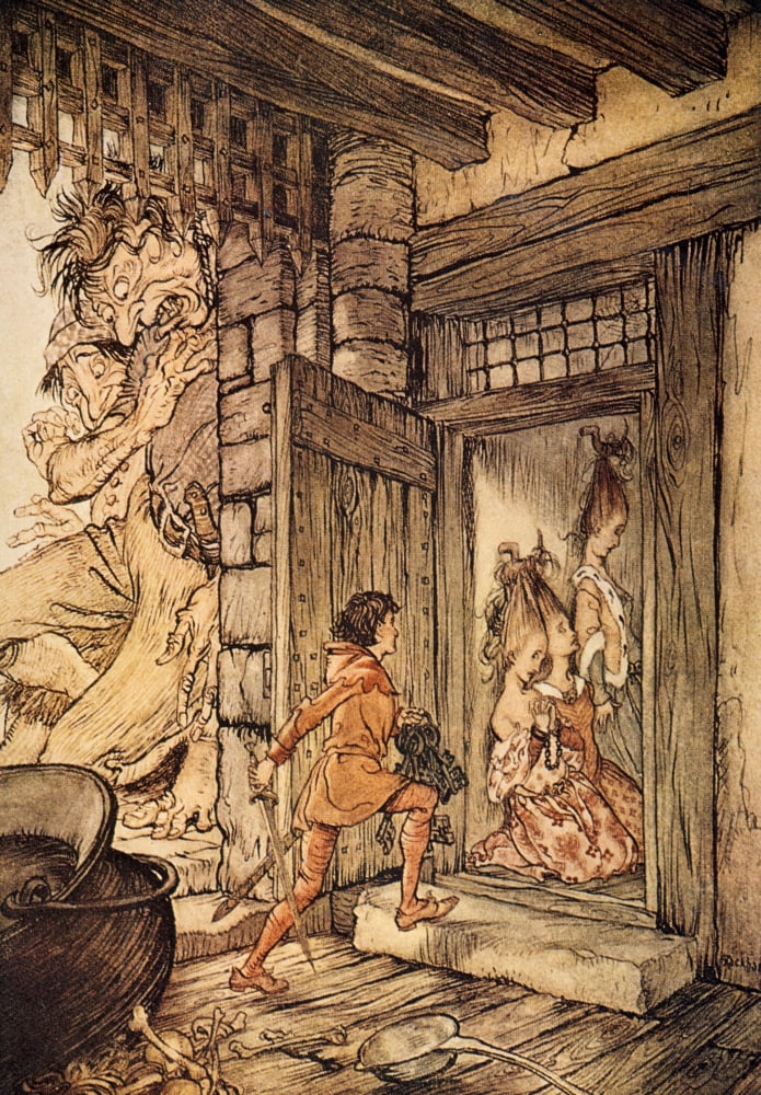 English Fairy Tales 1927 Jack unlocked the doors Canvas Art - A Rackham (24 x 36)