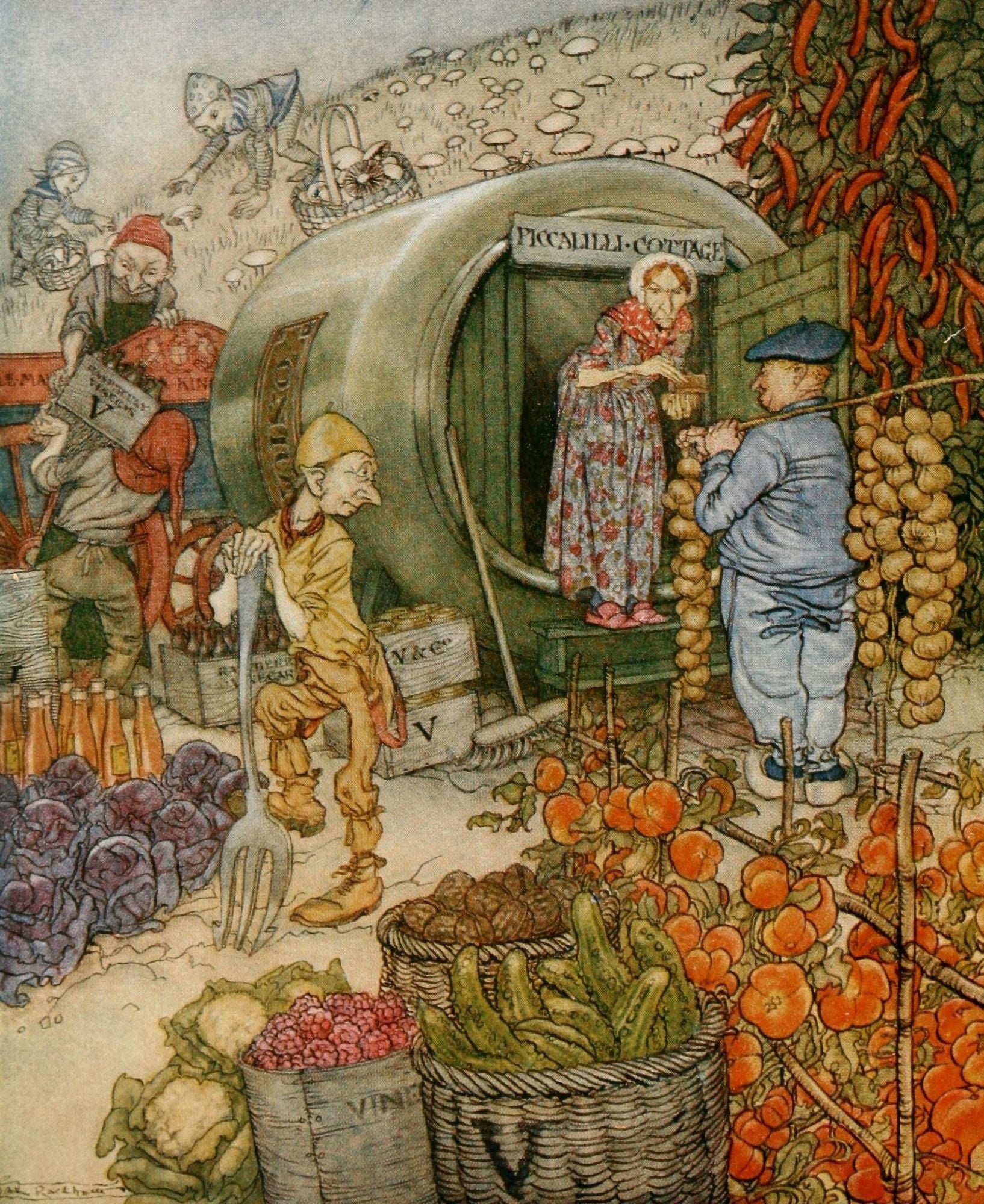 English Fairy Tales 1927 Mr & Mrs Vinegar Canvas Art - A Rackham (18 x 24)