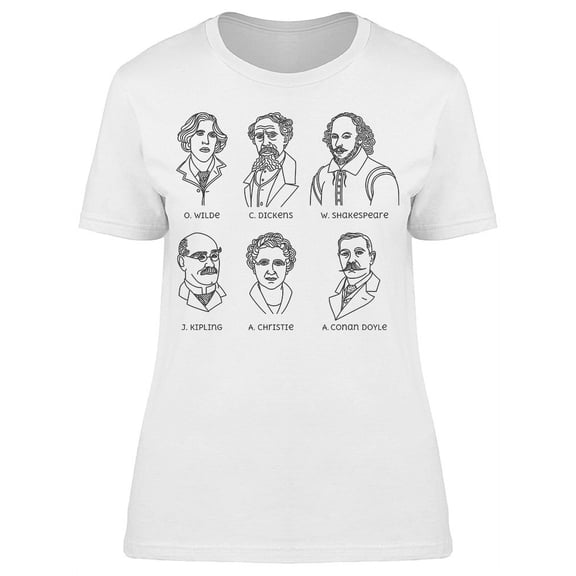English Famous Writers T-Shirt Women -Image by Shutterstock, Female 3X-Large