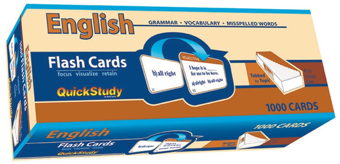 English Flash Cards (1000 Cards) A Quickstudy Reference Tool (Other)