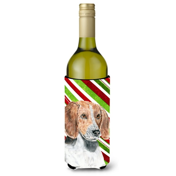 English Foxhound Candy Cane Christmas Wine Bottle Hugger