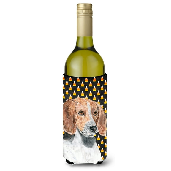 English Foxhound Candy Corn Halloween Wine Bottle Hugger