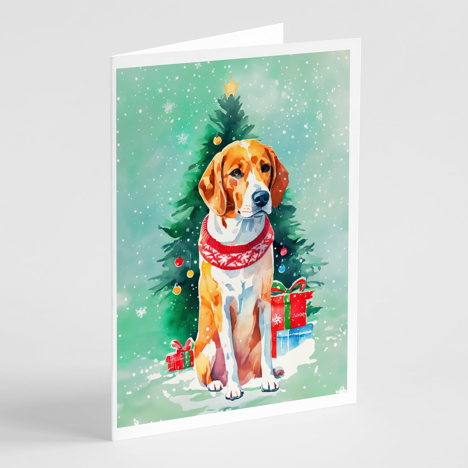 English Foxhound Christmas Greeting Cards Pack of 8 7 in x 5 in