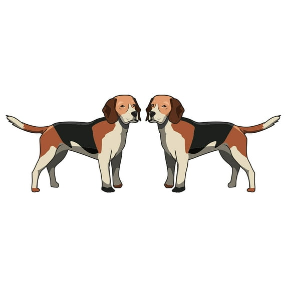 English Foxhound Decal | Indoor/Outdoor | Dog Lover Super Cute Sticker for SUV Windows, Dorm Rooms, Bedroom, Offices | SignMission personalized gift | 2 Pack of 6"