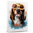 thumbnail image 1 of English Foxhound Dog Canvas Wall Art,Pet Canvas Painting Puppy Artwork,Colorful-Watercolor Original Artwork Print For Bedroom, Bathroom Wall Art decor, 1 of 6