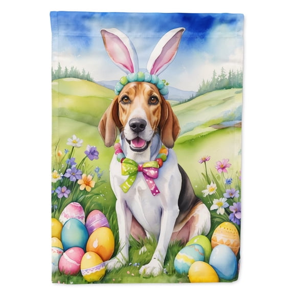 English Foxhound Easter Egg Hunt House Flag 28 in x 40 in