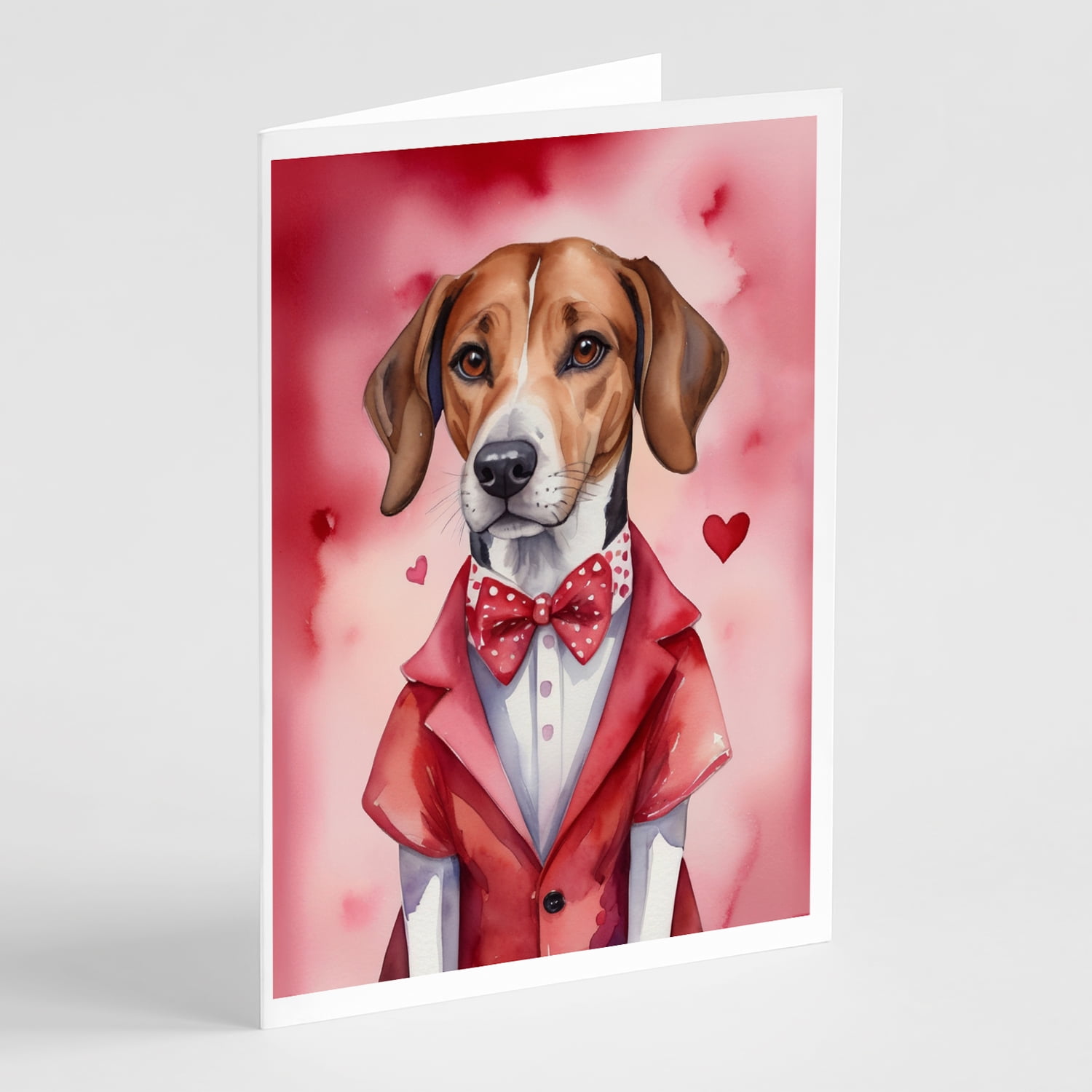 English Foxhound My Valentine Greeting Cards Pack of 8 7 in x 5 in