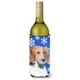 thumbnail image 1 of English Foxhound Winter Snowflakes Wine Bottle Hugger, 1 of 1