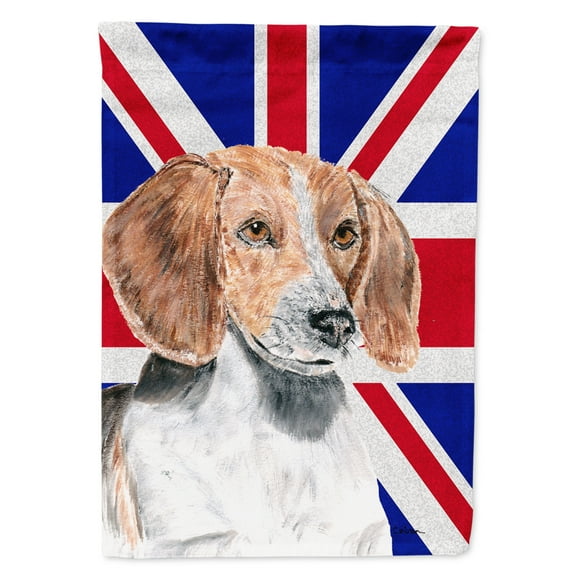 English Foxhound with English Union Jack British Flag Garden Flag