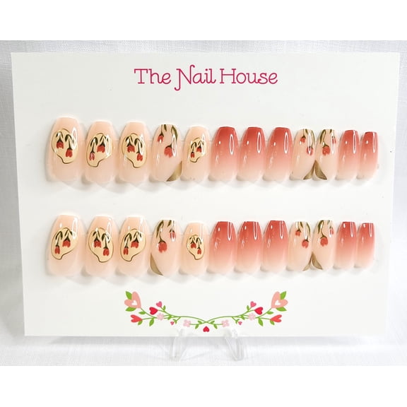 English Garden Ballerina Press-On Nails By The Nail House NH - 24 Pieces
