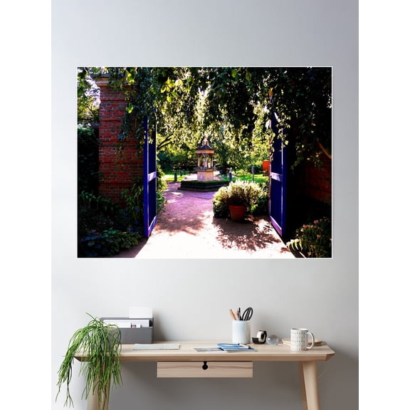 English Garden Entrance Poster Wall Art, Modern Wall Decor For Living Room Bedroom, 8x12 UNFRAMED