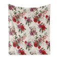 thumbnail image 1 of English Garden Soft Flannel Fleece Throw Blanket, Floral Repeating Pattern of Romantic Roses Spring Love Themed, Cozy Plush for Indoor and Outdoor Use, 70" x 90", Champagne Multicolor, by Ambesonne, 1 of 5