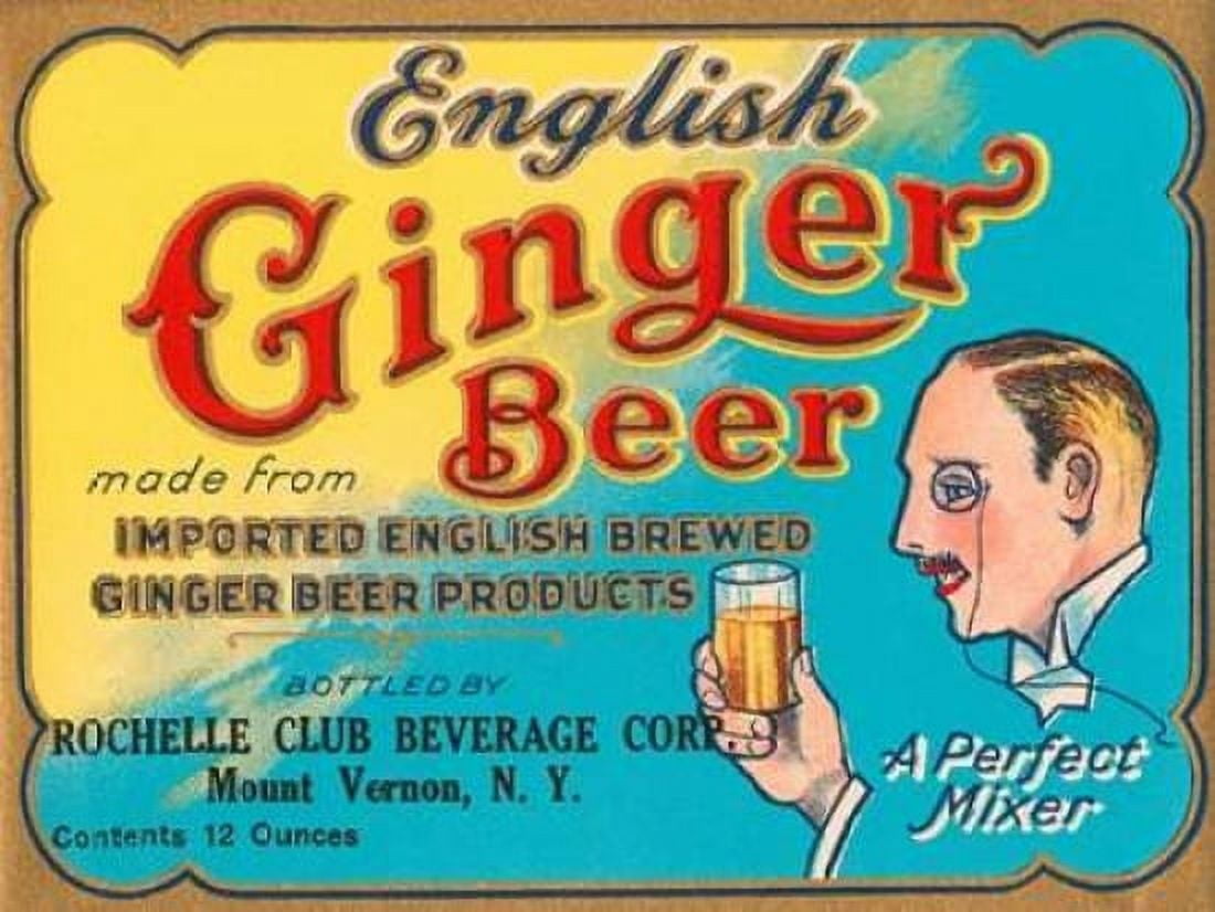 English Ginger Beer Canvas Art - Vintage Booze Labels (18 x 24)