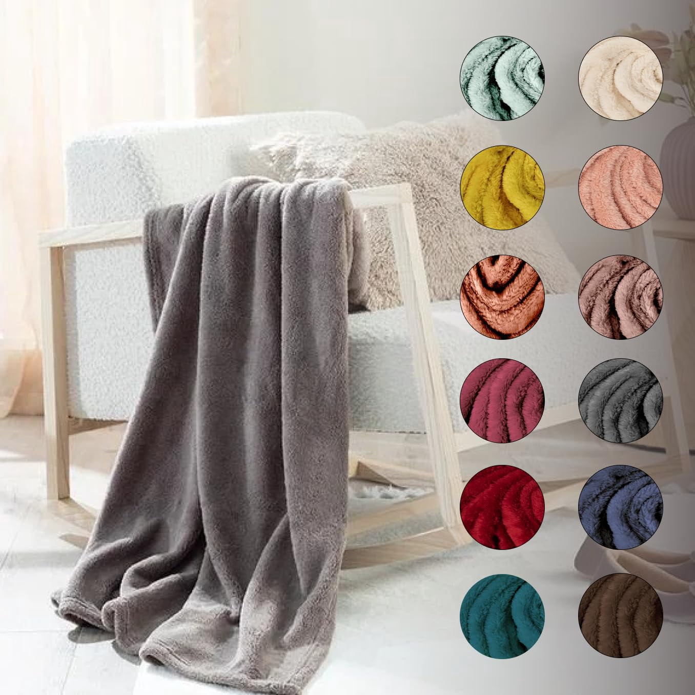 English Home Fleece Throw Blanket,Soft Plush Blanket for Couch Sofa or ...