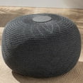 thumbnail image 1 of English Home Large Ottoman Foot Stool, Knitted Foot Rest, Round Pouf Chair, Modern Living Room Furniture Bean Bag, Room Decor, Bedroom Footstool, Boho Pouffe, Home Decor Poof, 20"W x 15"H, Anthracite, 1 of 6