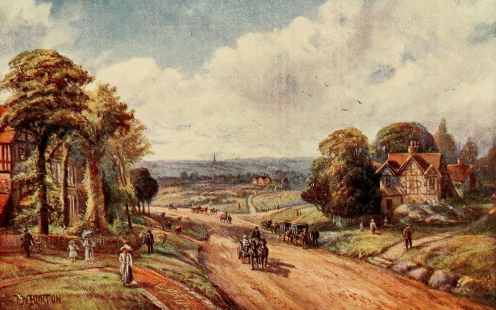 English Homes & Villages 1909 Common Tunbridge Wells Canvas Art - FW Burton (24 x 36)