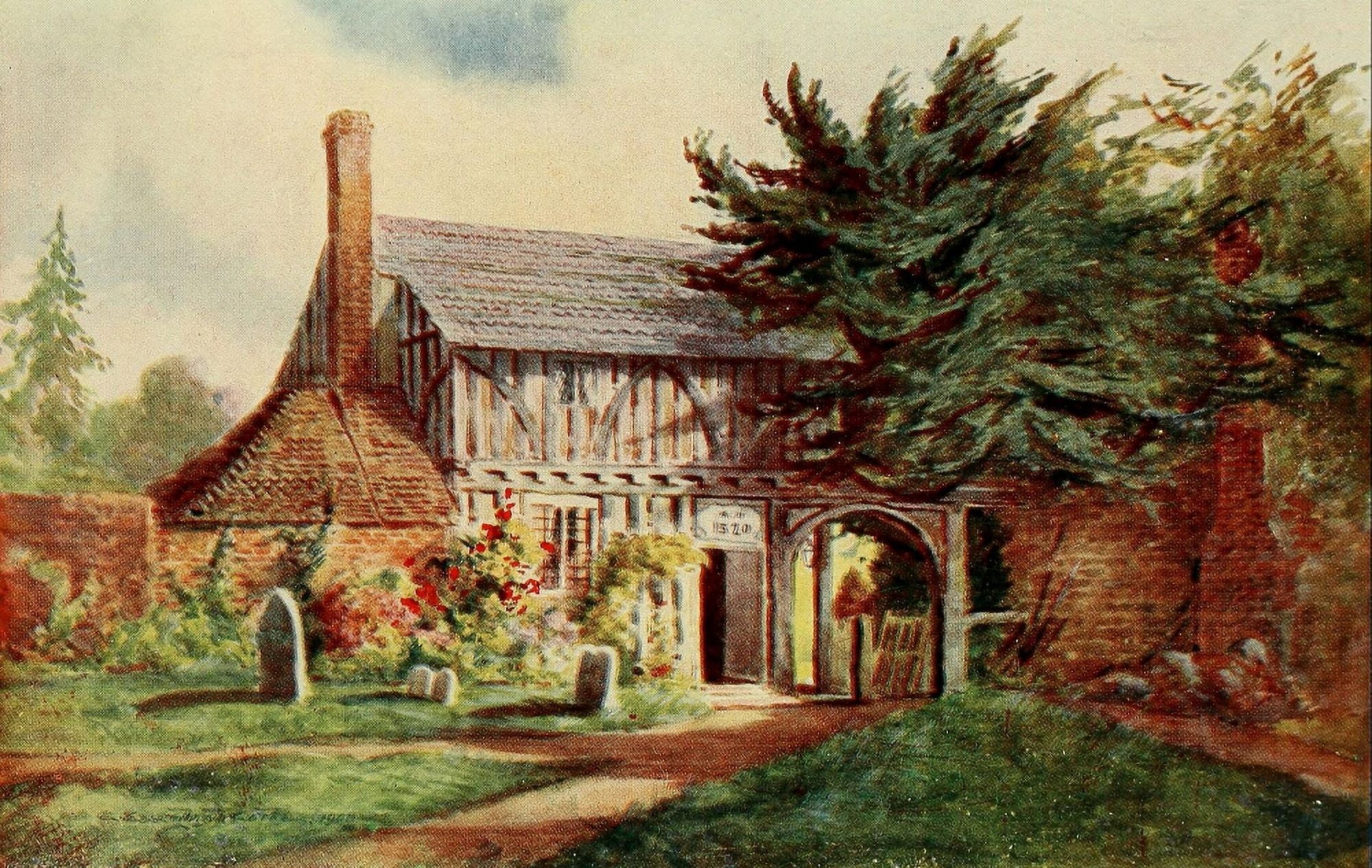 English Homes & Villages 1909 Hartfield Lych Gate Canvas Art - C Essenhigh Corke (18 x 24)