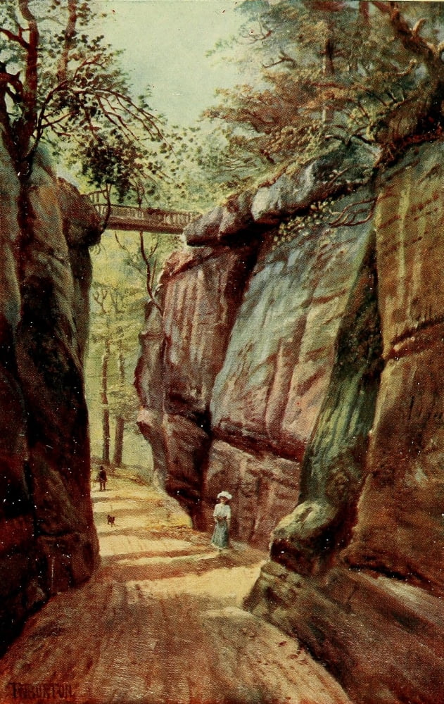 English Homes & Villages 1909 High Rocks Tunbridge Wells Canvas Art - FW Burton (24 x 36)