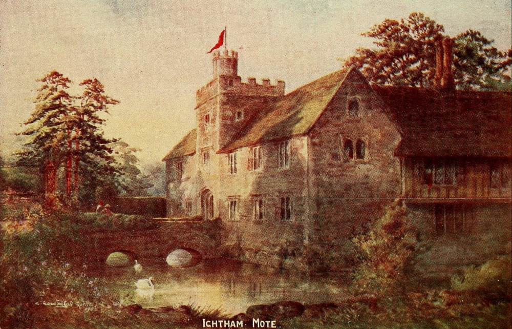 English Homes & Villages 1909 Ightam Mote 1 Canvas Art - Charles E Corke (18 x 24)