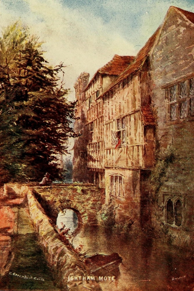 English Homes & Villages 1909 Ightam Mote 2 Canvas Art - Charles E Corke (24 x 36)