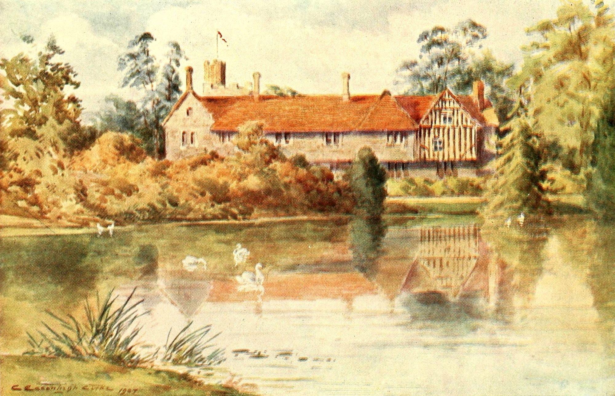 English Homes & Villages 1909 Ightam Mote south front Canvas Art - Charles E Corke (18 x 24)