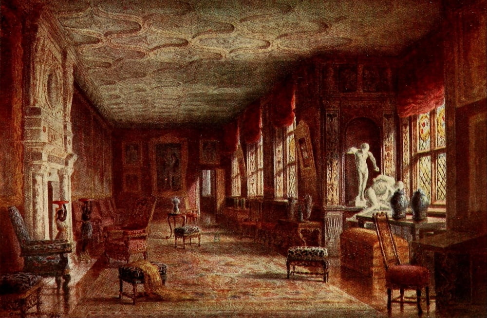 English Homes & Villages 1909 Knole Cartoon Gallery Canvas Art - Charles E Corke (24 x 36)