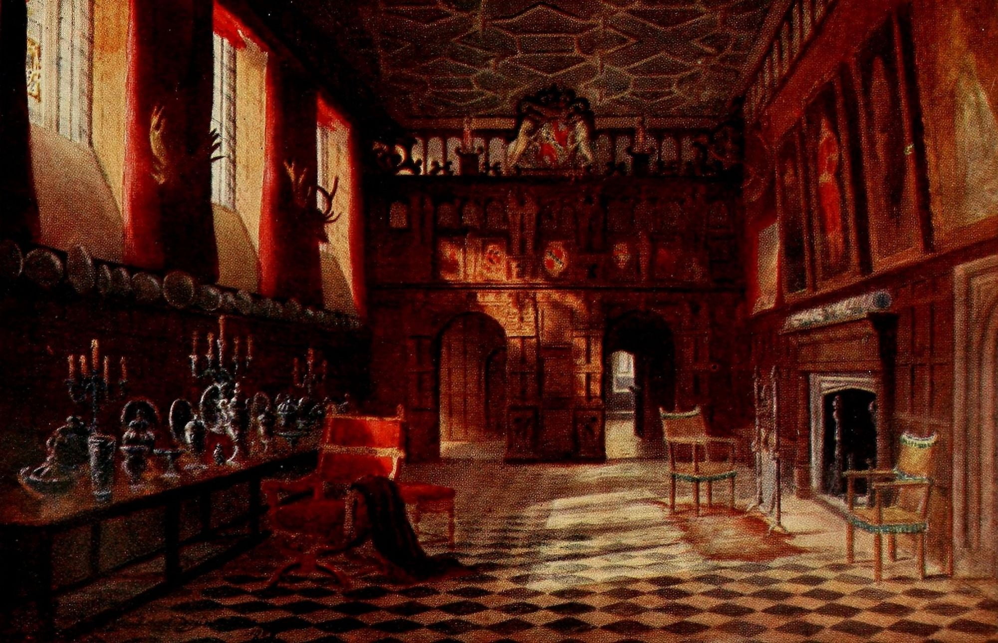 English Homes & Villages 1909 Knole Great Court Canvas Art - Charles E Corke (18 x 24)