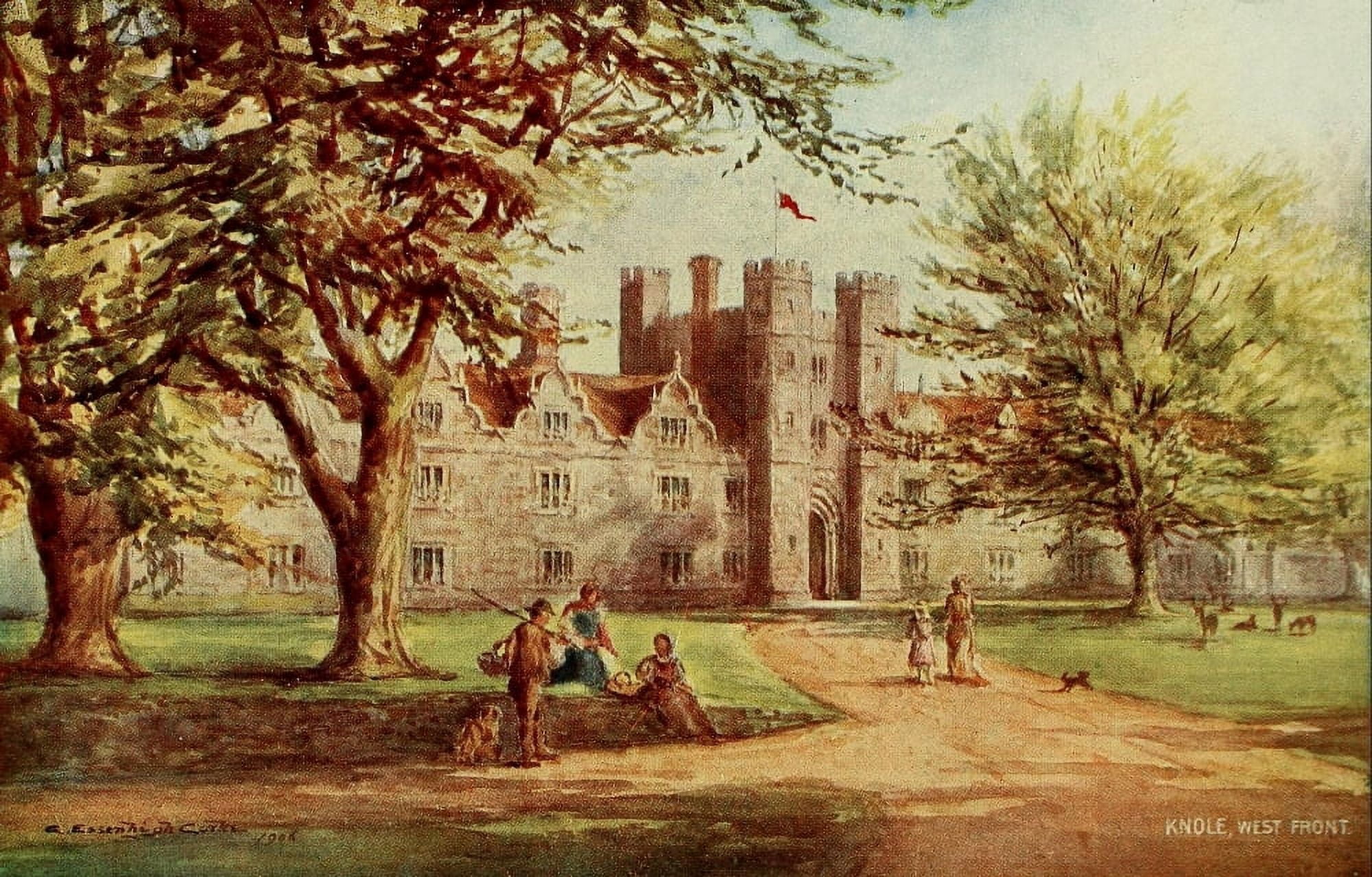 English Homes & Villages 1909 Knole West Front Canvas Art - Charles E Corke (18 x 24)