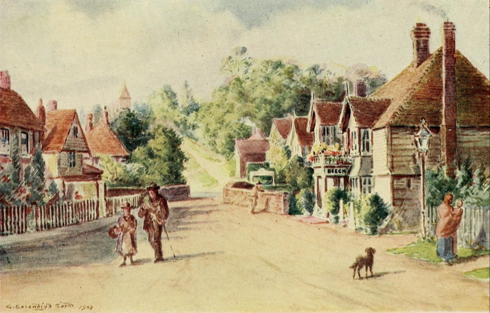 English Homes & Villages 1909 Lamberhurst 2 Canvas Art - Charles E Corke (24 x 36)