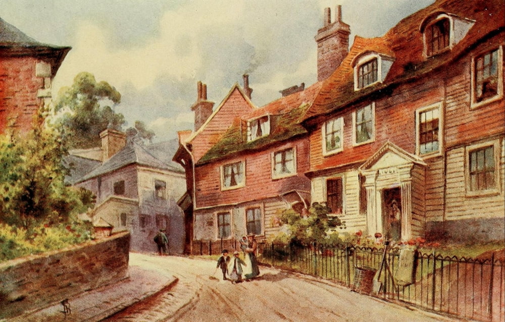 English Homes & Villages 1909 Mount Zion Tunbridge Wells Canvas Art - Sidney Baker (24 x 36)