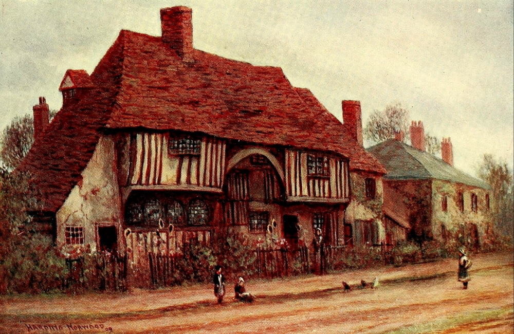 English Homes & Villages 1909 Old Cottages Sundridge Canvas Art - Arthur H Norwood (24 x 36)